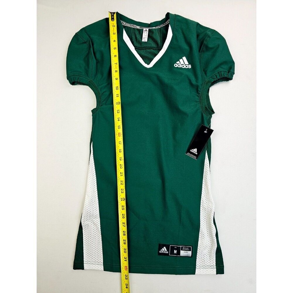 Adidas Size Medium Men's Green V Neck Embroidered Logo Football Jersey NWT - Picture 10 of 11